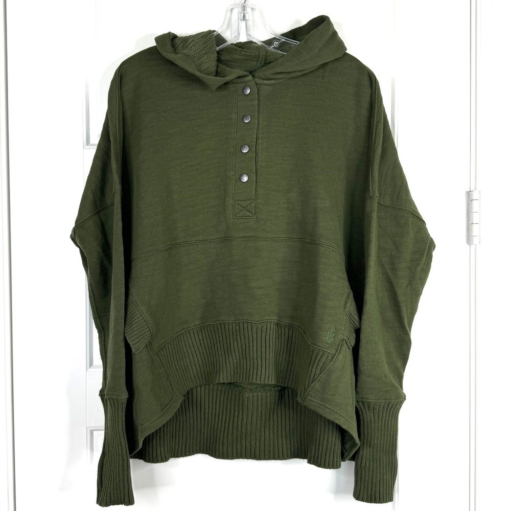 FREE PEOPLE FP Movement Solid Honey Dove Hoodie Pullover NEW Size XS Army Green - Picture 2 of 11